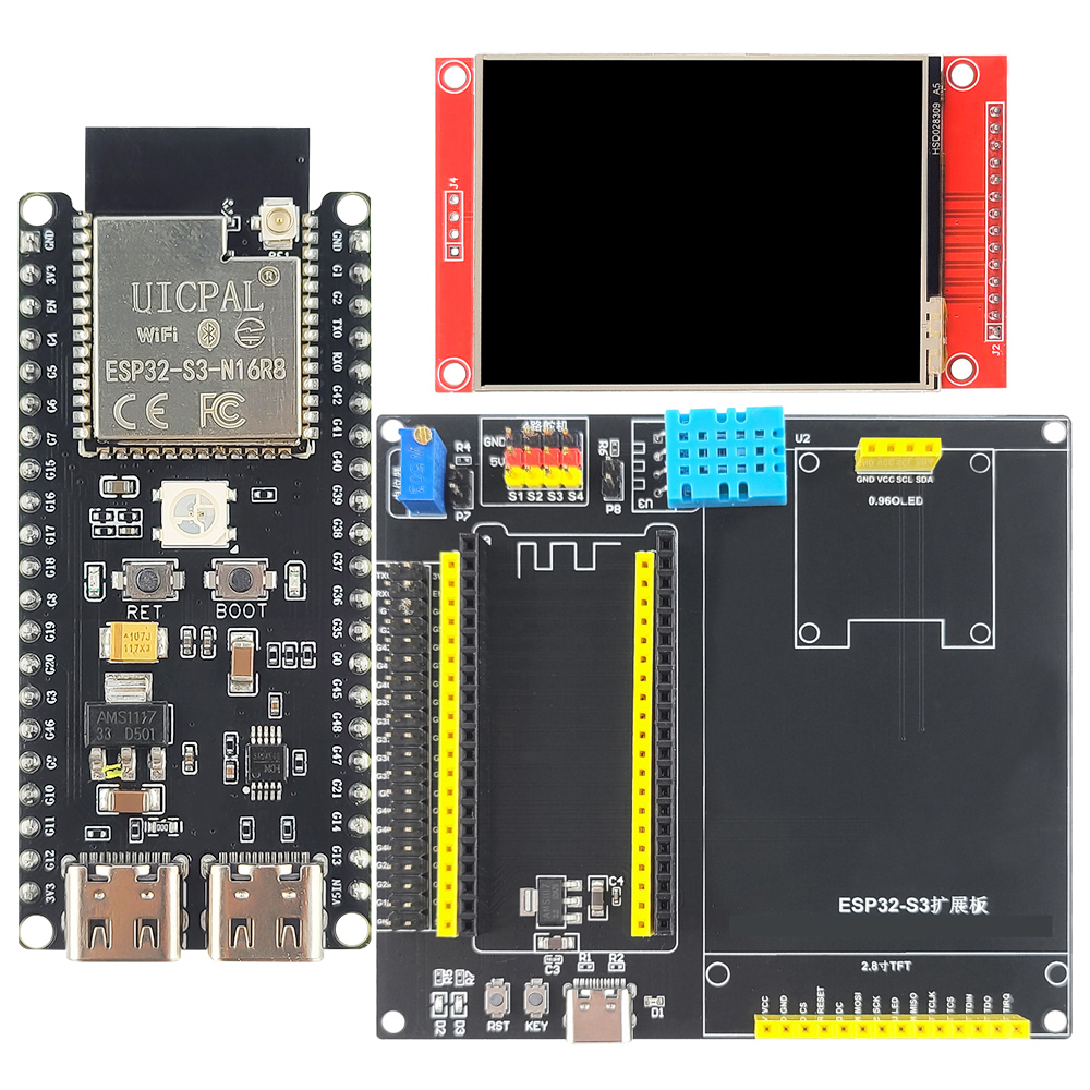 Esp32 Devkit - ESP32-S3-DevKitC-1 Zestaw płytki rozwojowej z 2,8-calowym